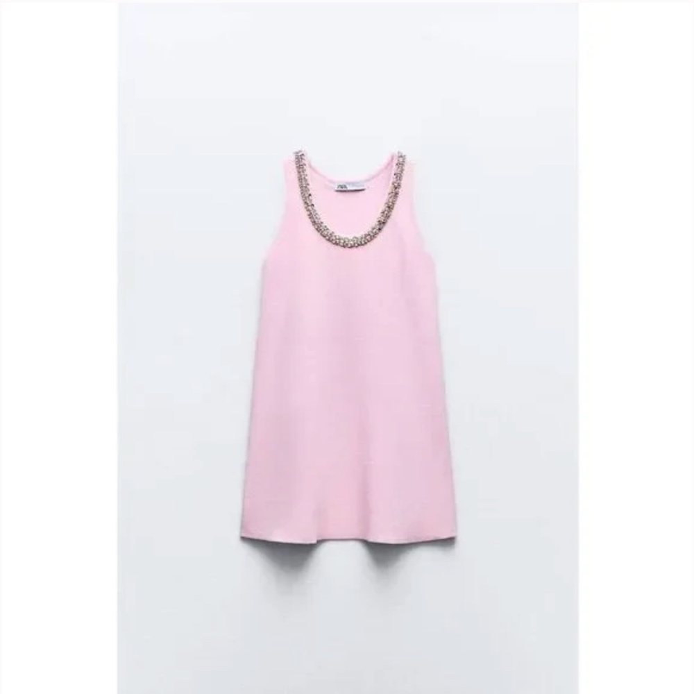ZARA JEWEL PLAIN KNIT MINI DRESS NWT - Picture 8 of 14